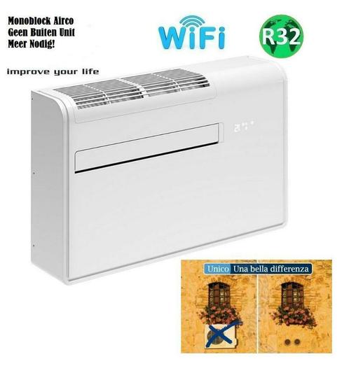 Monoblok Airco 12 HP. All-Inn!  Geen Buitenunit Meer Nodig!, Elektronische apparatuur, Airco's, Nieuw, Ventileren, Verwarmen, Afstandsbediening