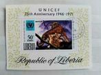 Liberia 1971 - UNICEF blok - Bengaalse tijger, Postzegels en Munten, Ophalen of Verzenden, Overige landen, Gestempeld