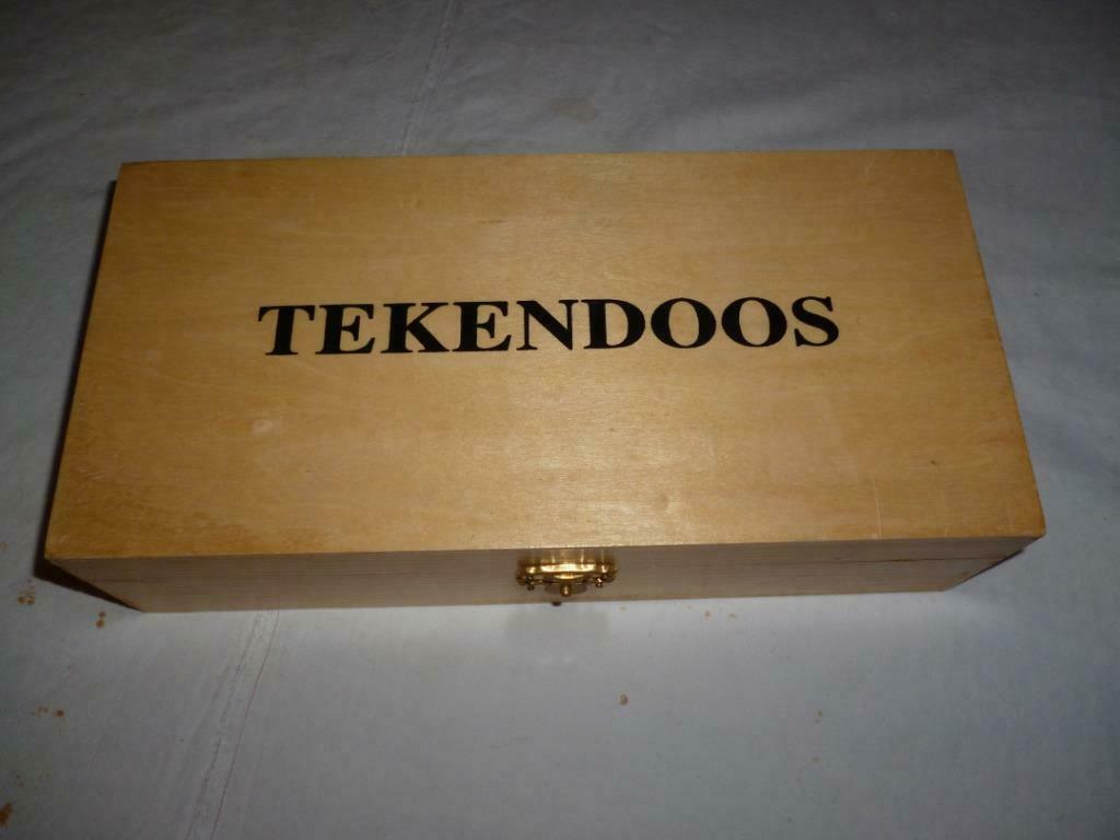 Tekendoos in hout koffertje in hout voor schrijfgerief, Ophalen of Verzenden, Gebruikt