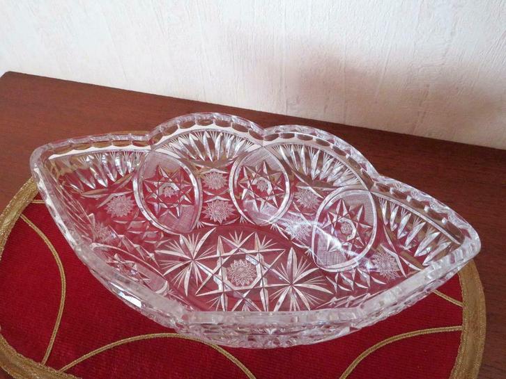 kristallen schaal in bootvorm, Antiek en Kunst, Antiek | Glaswerk en Kristal, Ophalen of Verzenden