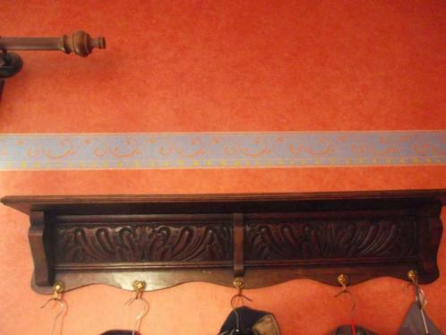 Eiken art deco kapstok met hoedenplank, Antiek en Kunst, Antiek | Spiegels, 50 tot 100 cm, Minder dan 100 cm, Rechthoekig, Ophalen