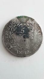 5 Francs France - Napoléon Premier Consul, Postzegels en Munten, Frankrijk, Zilver, Ophalen, Losse munt