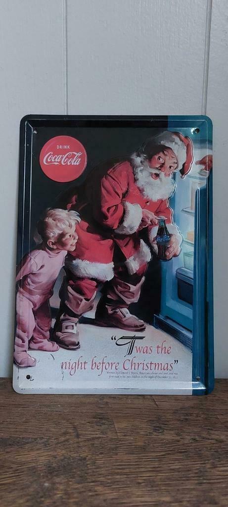 Metalen reclamebord Coca-Cola, Huis en Inrichting, Woonaccessoires | Wanddecoraties, Zo goed als nieuw, Verzenden