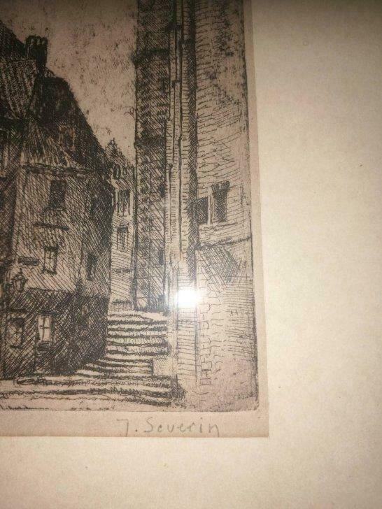 gravure par juliaan severin, Antiquités & Art, Art | Eaux-fortes & Gravures, Envoi