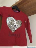 T-shirt rouge manches longues Desigual taille 7/8 ans, Fille, Chemise ou À manches longues, Utilisé, Desigual