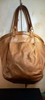 GROTE CARAMEL VANESSA BRUNO LEREN TAS OM TE REINIGEN, Handtas, Beige, Gebruikt, Ophalen of Verzenden