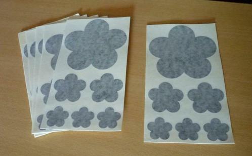 Lot van 36 matte zwarte bloemen stickers auto muur glas, Auto diversen, Autostickers, Ophalen of Verzenden