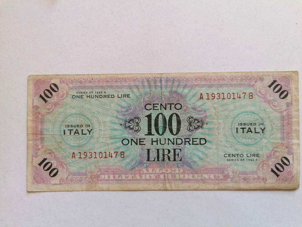 Italie 100 lires series of 1943 A, Italie, Billets en vrac
