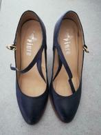 Lederen pumps met riempje - blauw - maat 39 - merk P.i.u.r.e, Piure, Comme neuf, Escarpins, Bleu