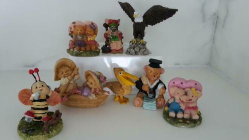 8 miniatuurbeeldjes met diertjes en vogels, Verzamelen, Beelden en Beeldjes, Ophalen of Verzenden