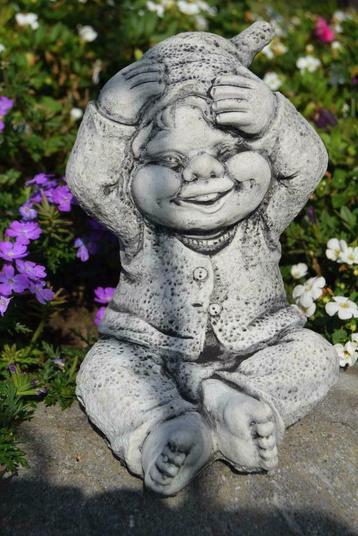 Lutin,troll, farfadet en pierre patinée, Enlèvement ou Envoi, Neuf, Pierre, Nain de jardin