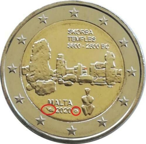 Malta 2020 SKORBA met muntteken Monnaie de Paris, Postzegels en Munten, Munten | Europa | Euromunten, Losse munt, 2 euro, België