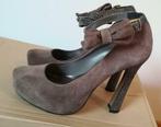 983* RIVER ISLAND sexy escarpins taupe cuir (40), Porté, Escarpins
