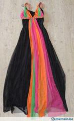 Robe de cocktail longue noire et couleurs T36-38
