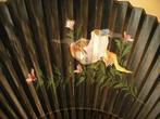 GROTE 19e VENTILATOR GESCHILDERD OP ZIJDE DECORATIE VAN VALK, Verzamelen, Ophalen of Verzenden, Gebruikt