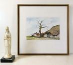 Dirk Baksteen  Het strooien dak in Mol Achterbos, Antiek en Kunst, Kunst | Etsen en Gravures, Ophalen of Verzenden