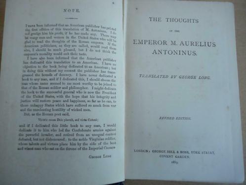 1889 'the thoughts of Marcus Aurelius' George Long London, Antiek en Kunst, Antiek | Boeken en Manuscripten, Ophalen of Verzenden