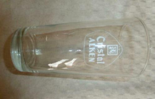 #H Bier glas CRISTAL ALKEN 25cl " boerke ; wit open logo ", Verzamelen, Glas en Drinkglazen, Nieuw, Bierglas, Ophalen of Verzenden