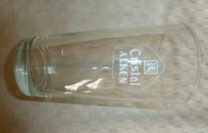 #H Bier glas CRISTAL ALKEN 25cl " boerke ; wit open logo ", Verzamelen, Glas en Drinkglazen, Nieuw, Bierglas, Ophalen of Verzenden