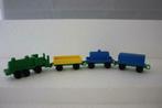 Vintage Herbart plastic trein - Locomotief & 3 wagons - Mooi, Ophalen of Verzenden, Zo goed als nieuw, Overige typen