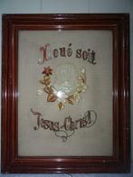 Volkskunst Loué soit Jésus Christ hoofd Jezus curiosa kunst, Antiek en Kunst, Ophalen of Verzenden