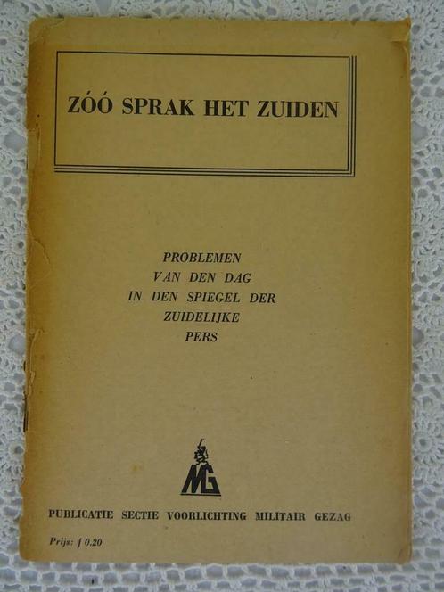 Antiek boekje WO2 Zoo sprak het zuiden Militair gezag 1945, Boeken, Oorlog en Militair, Gelezen, Overige onderwerpen, 1945 tot heden