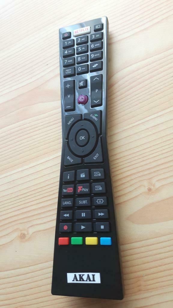 AFSTANDSBEDIENING AKAI VOOR 4K ULTRA SMART LED TV, Audio, Tv en Foto, Afstandsbedieningen, Nieuw, Origineel, Dvd, Tv, Ophalen of Verzenden