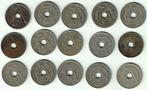 15 x 5 cent. België Belgique 1910-1932, Timbres & Monnaies, Envoi