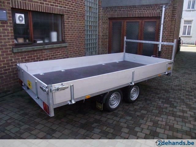 Geremde verlaagde plateauaanhangwagen 3,8x1,45m te Aalst, Auto-onderdelen, Overige Auto-onderdelen, Nieuw, Ophalen