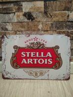 Plaque en métal publicitaire vintage biere Stella Artois, Nieuw, Reclamebord, Ophalen of Verzenden