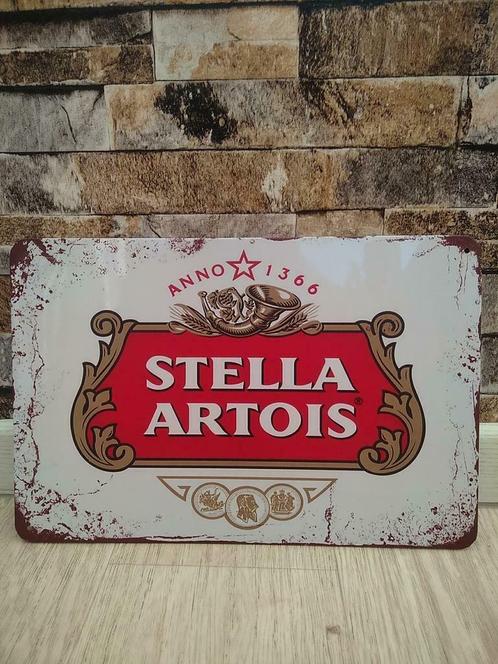 Plaque en métal publicitaire vintage biere Stella Artois, Verzamelen, Merken en Reclamevoorwerpen, Nieuw, Reclamebord, Ophalen of Verzenden