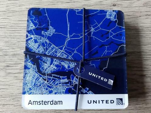 4 United Airlines Drink Coasters  2019 premier set     A13, Verzamelen, Luchtvaart en Vliegtuigspotten, Nieuw, Overige typen, Ophalen of Verzenden