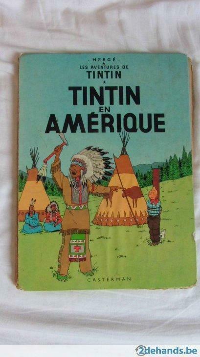 Kuifje strip 'Tintin en Amérique' 1947 Uitg. Casterman, Verzamelen, Stripfiguren, Gebruikt, Ophalen of Verzenden