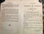 4 p. Mémoire de la MISSION DE HONNAY - 1865, Envoi, Image pieuse