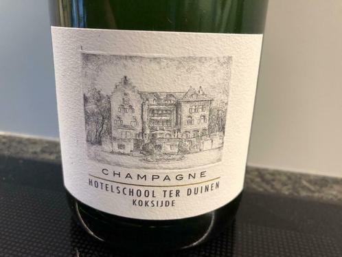Champagne fles Hotelschool Koksijde, Verzamelen, Wijnen, Zo goed als nieuw, Champagne, Ophalen of Verzenden