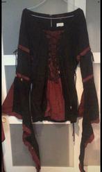 Rode en zwarte middeleeuwse blouse, Kleding | Dames, Carnavalskleding en Feestkleding, Ophalen of Verzenden