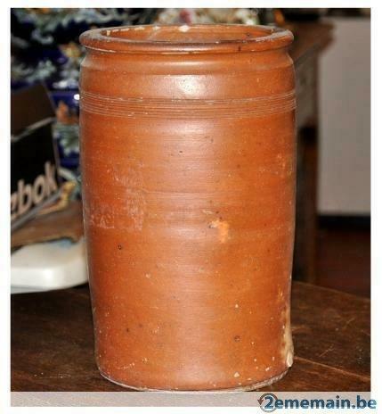 pot en gres brun tube avec ligne en decoration, Antiquités & Art, Antiquités | Ustensiles de cuisine