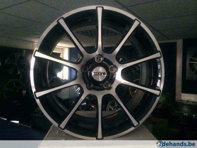 NIEUWE 16 inch 5x120 zwart + polish aluminium sportvelgenset, Auto-onderdelen, Banden en Velgen, Velg(en), Winterbanden, 16 inch