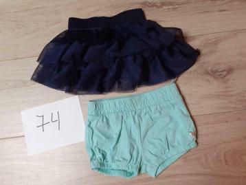 Rokje en short meisjes maat 74, Enlèvement ou Envoi, Utilisé, Fille, Robe ou Jupe