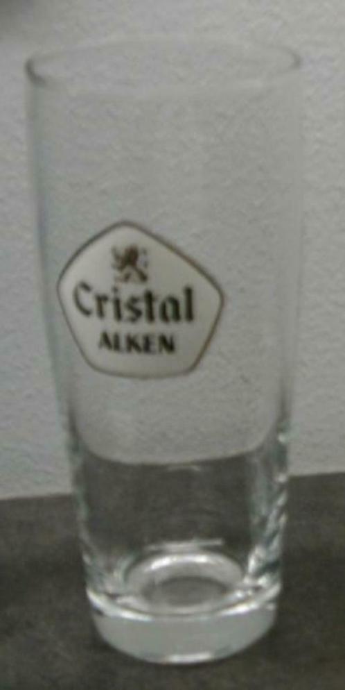 Cristal Alken bierglazen 25cl., Collections, Verres & Petits Verres, Utilisé, Verre à bière, Enlèvement ou Envoi