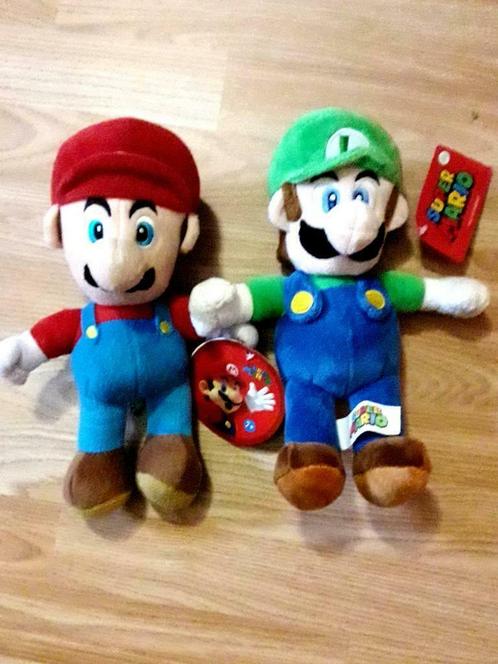 ② Super Mario en Luigi peluche/pluche/knuffel 30cm groot nieuw
