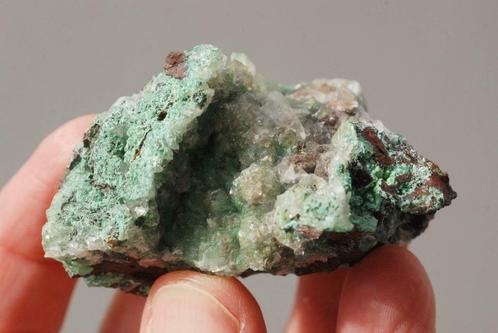 Conichalcite et calcite Mexique, Collections, Minéraux & Fossiles, Minéral, Enlèvement ou Envoi