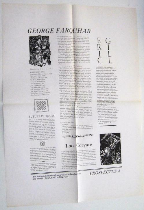 Beeches Press 1990 Prospectus Six, Livres, Littérature, Utilisé, Europe autre, Enlèvement ou Envoi