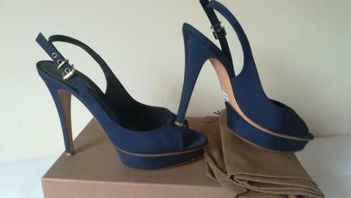 569B * GIANVITO ROSSI sexy luxe blauwe volleren sandalen 39, Kleding | Dames, Schoenen, Gedragen, Pumps, Blauw, Verzenden