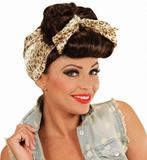 Grease pin-up girl pruik bruin met hoofddoek, Kleding | Dames, Ophalen of Verzenden, Nieuw, Accessoires