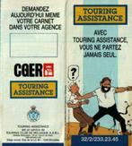 Kuifje - 2 flyers Touring Assistence, Verzamelen, Ophalen of Verzenden, Kuifje, Nieuw