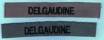 6 x Belgian Air Force set naamlinten DELGAUDINE, Collections, Emblème ou Badge, Armée de l'air, Enlèvement ou Envoi