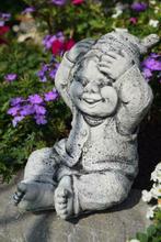 Kabouter, trol, kabouter in gepatineerde steen, Tuin en Terras, Tuinbeelden, Ophalen of Verzenden, Nieuw, Steen, Tuinkabouter