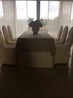 Tafel mee 6 stoelen plus salontafel kleur wit ..bekleding be, Ophalen, Gebruikt