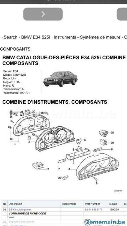 BMW serie 5 e34, serie 7 e32 es circuit imprimé (compteur), Auto-onderdelen, Overige Auto-onderdelen, BMW, Nieuw